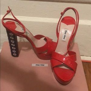 Stunning jeweled Miu Miu heels. So fun! RARE